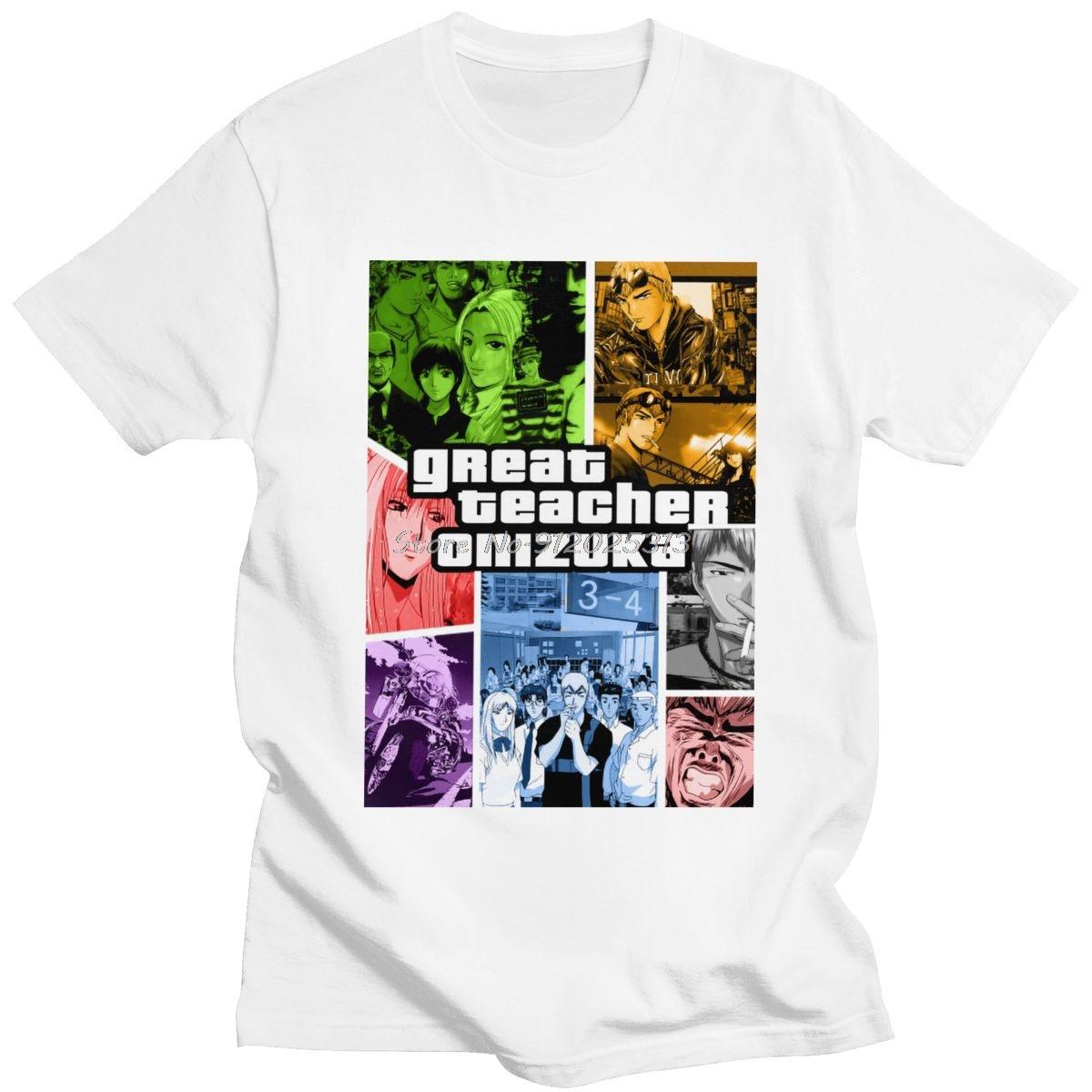 

Отличный Учитель Онидзука Футболка Мужская Чистый Хлопок Японская Манга Эйкичи Футболка Аниме GTO Футболка Короткий Рукав Модная Футболка Топ Подарок S