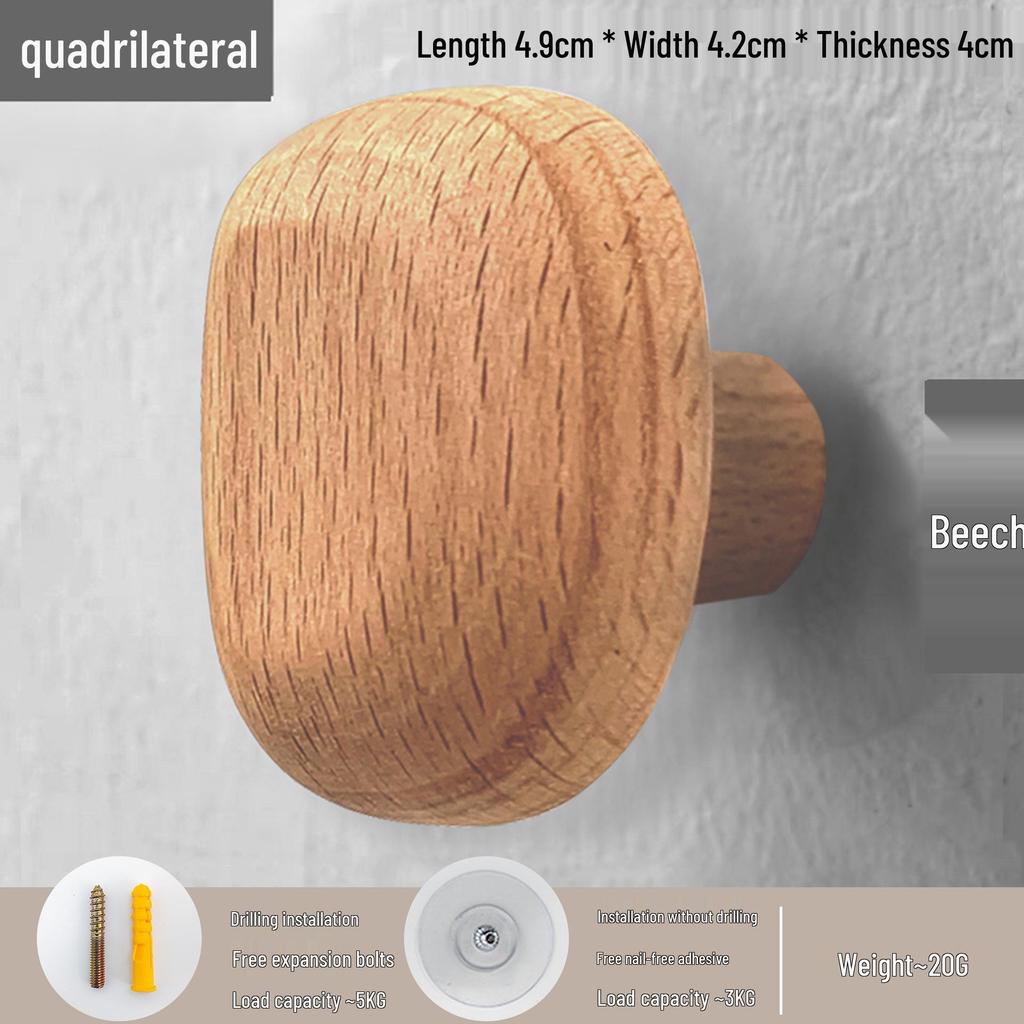 Nordycki Haczyk bez wiercenia z drewna orzechowego: Wieszak na ubrania i kapelusze za drzwiami