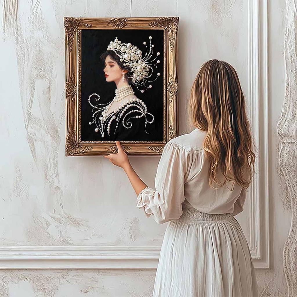 DIY Prinzessin Perlenkunst Malerei für Heimwanddekoration Perlen Edelstein Bilder Kunsthandwerk für Erwachsene/Anfänger Geschenkidee Heimdeko Ohne Rahmen