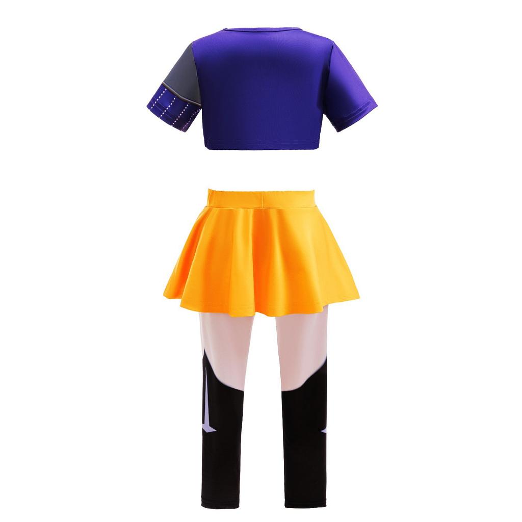 Mädchen Pop Jäger Mira Top Hose Rock Komplettes Set Kostüme Kinder Karnevalsparty Schule Halloween Veranstaltung Rollenspiel Verkleidung Outfit