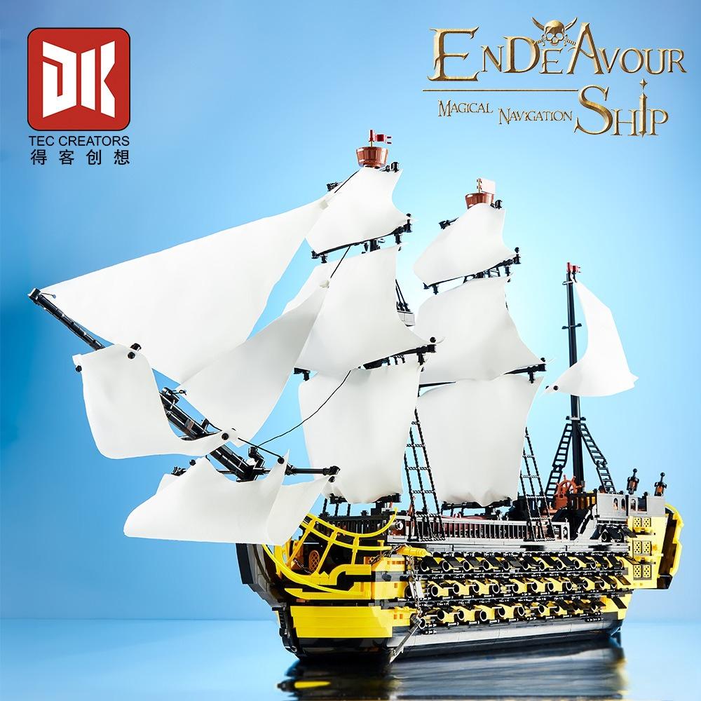 Pirate Ship Endeavour Building Blocks Set - Creative Assembling Model Bricks Toy For Children Birthday Gift