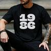 Minimalist Vertical Chunky Bold 1986 Graphic T Shirt Unisex 40th Birthday Casual Short Sleeve Street Tee
