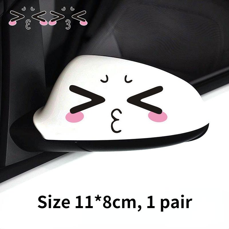 Reflective Cute Smile Car Sticker Rearview Mirror Smiling Eye Face Sticker Decal Creative Lovely Funny Car Stickers Waterproof