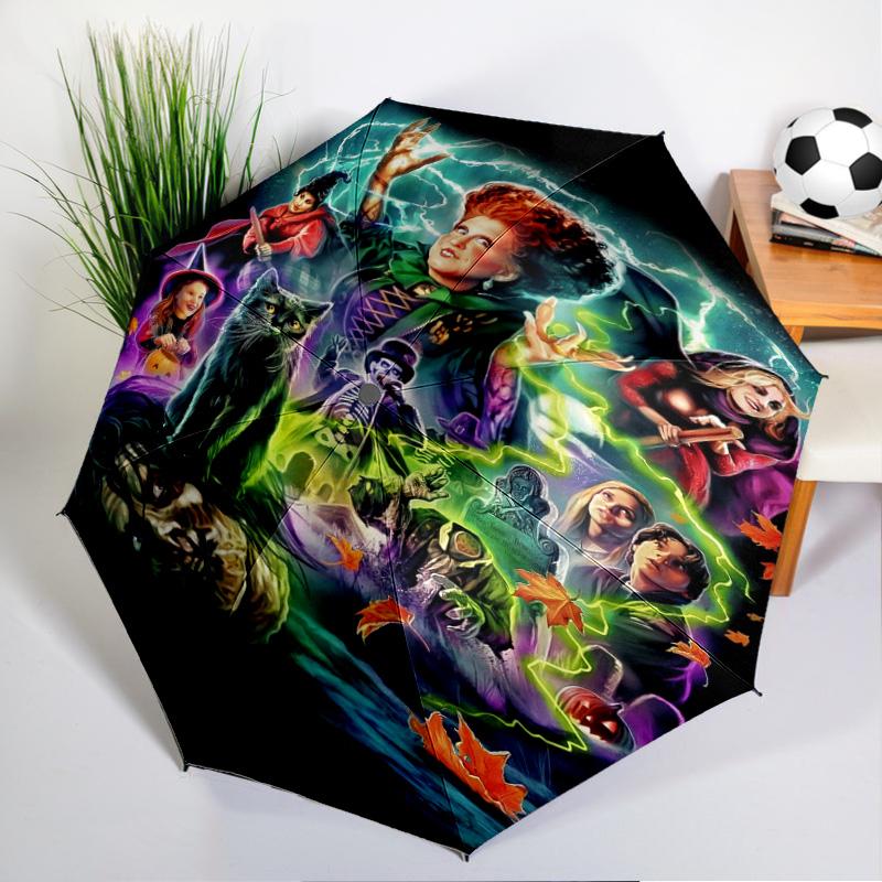 Halloween witch Umbrella Folding umbrella, automatic umbrella 8-Frame for Travel, camping Use Gift for Halloween Christmas
