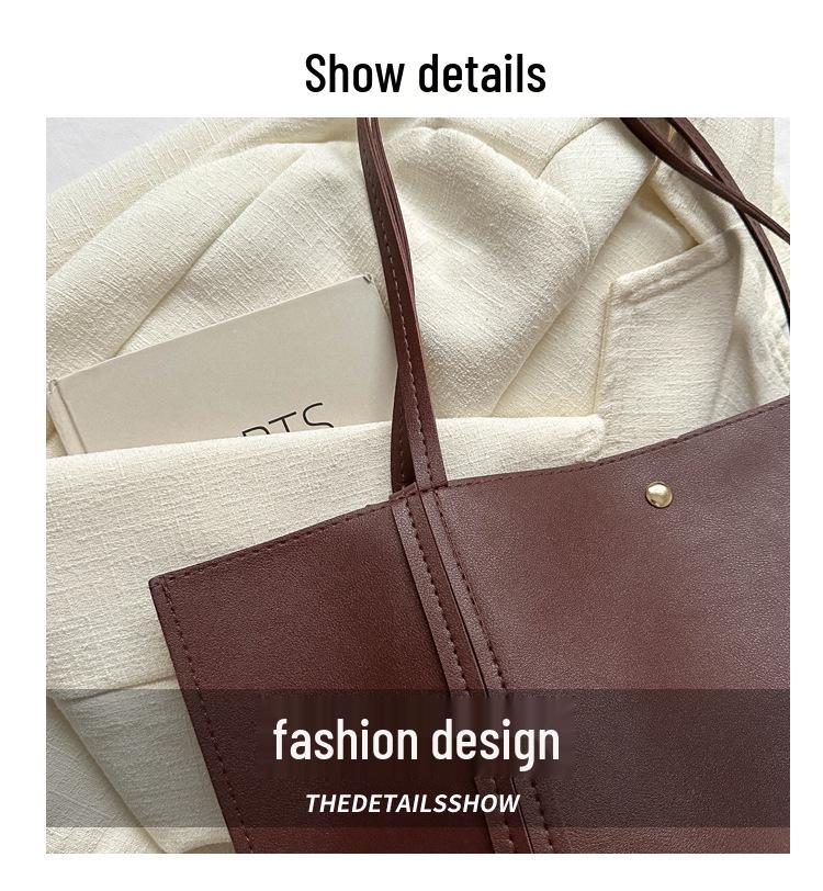 2023 Retro Textured Large Capacity Casual Shoulder Tote Handbag for Women