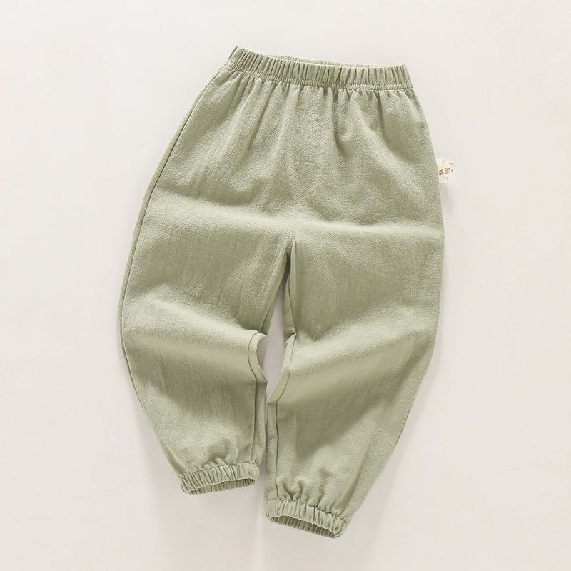 

Детские брюки от комаров Мужские Летние Тонкие Детские Брюки Чистый Хлопок Брюки-фонарики Уличные Брюки с кондиционером 130 зелёный