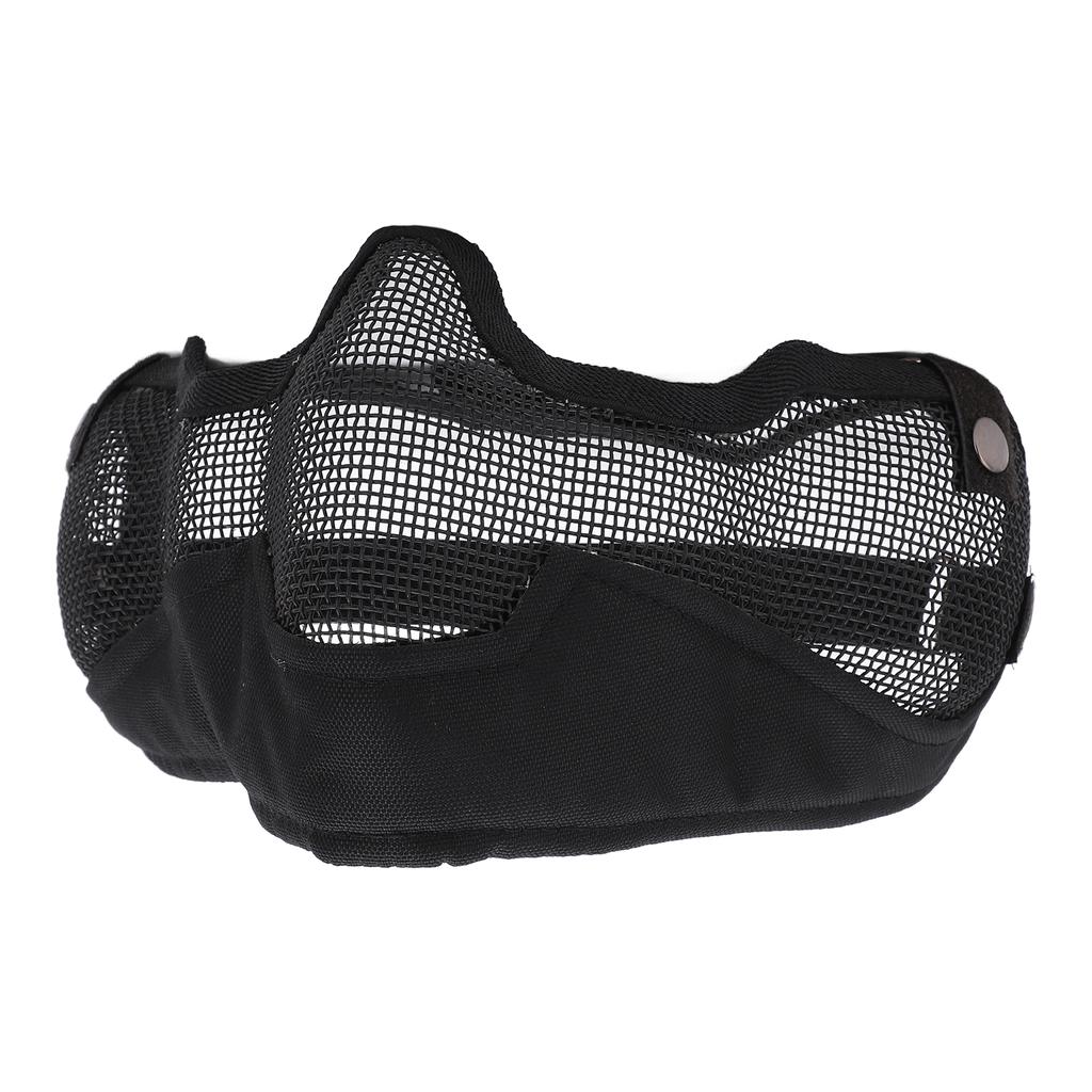 Half Face Mesh Mask Adjustable with Ear Protection Mesh Mask for Paintball CS Game
