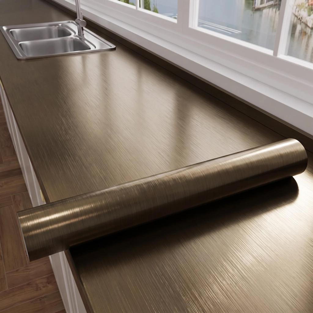 Enhanced Marble-Style Self-Adhesive Kitchen Sticker: Oil-Proof, Waterproof, High-Temperature Resistant Counter and Wall Covering.