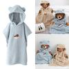 Bata de baño con capucha para bebé, toalla de baño transpirable, capa para bebé de secado rápido, suave, con dibujos animados, poncho para recién nacidos, muy absorbente