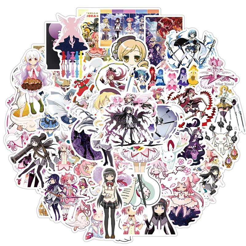 50 Pezzi Cartone Animato Ragazza Magica Madoka Adesivi Graffiti Valigia Moto Quaderno
