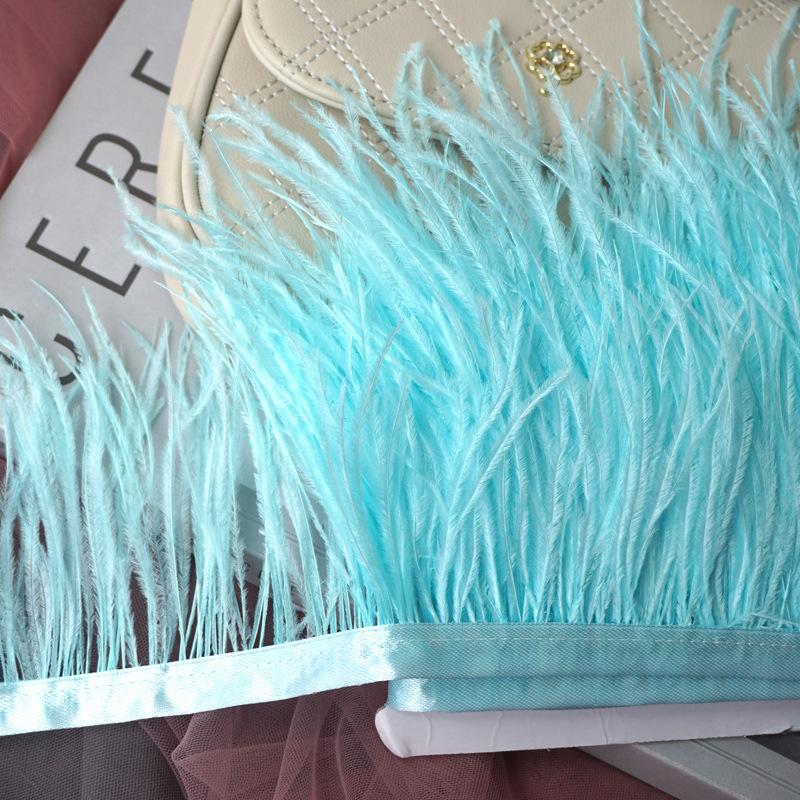 

Encrypted Feather Cloth Strip 10-13Cm Ostrich Hair Cloth Edge Dress Latin Dance Skirt Cloth Band Hat Decorative Material