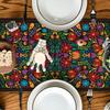 Artoid Mode Dia De Los Muertos Floral Fiesta Mexican Table Runner, Mexico Day of The Dead Kitchen Dining Table Decoration for Home Party Decor 13x72