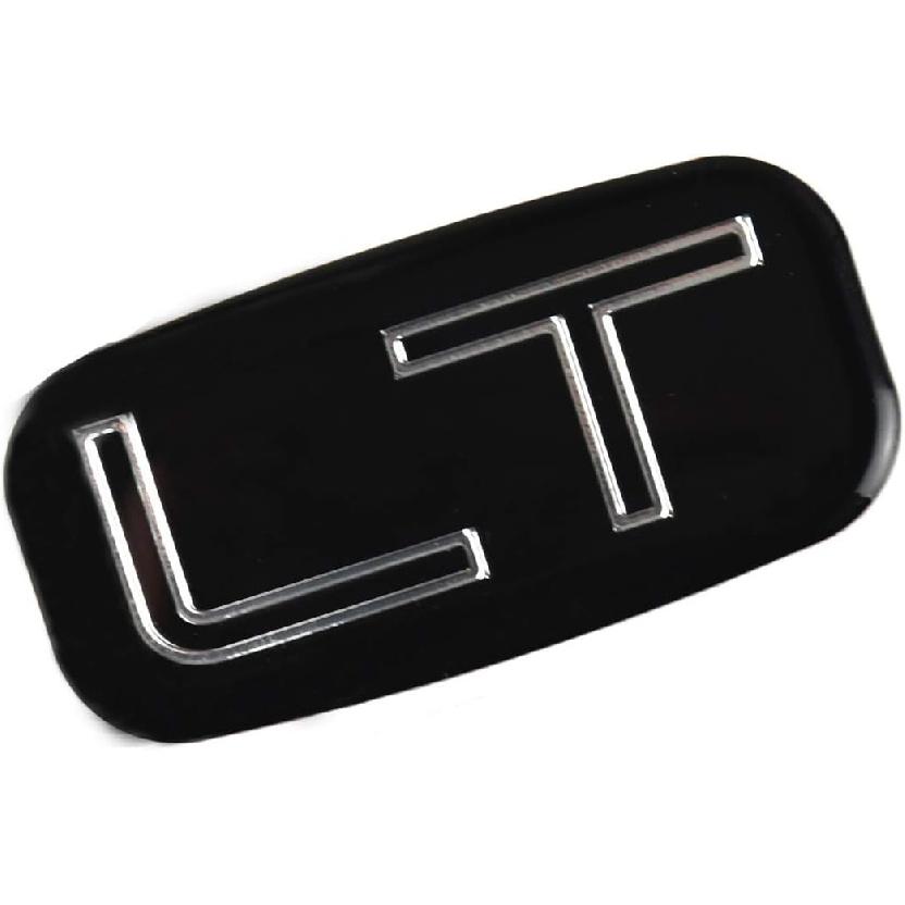 2pcs LT Emblems 3D Sticker Nameplate Replacement for 99-07 15036136 Chevrolet Silverado Suburban Tahoe Chevy GM (Chrome/Black)