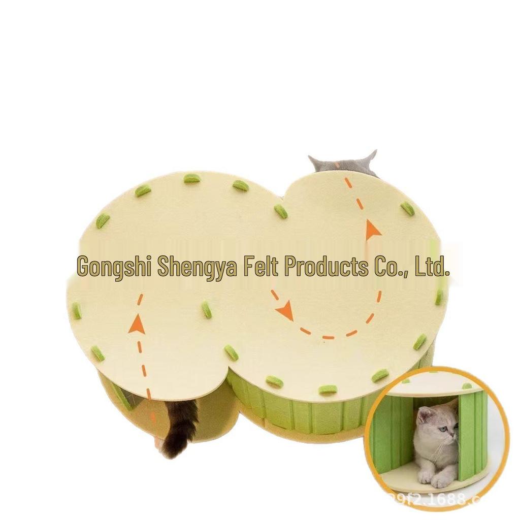 S-Shaped Wear-Resistant Double-Layer Felt Cat Tunnel Bed