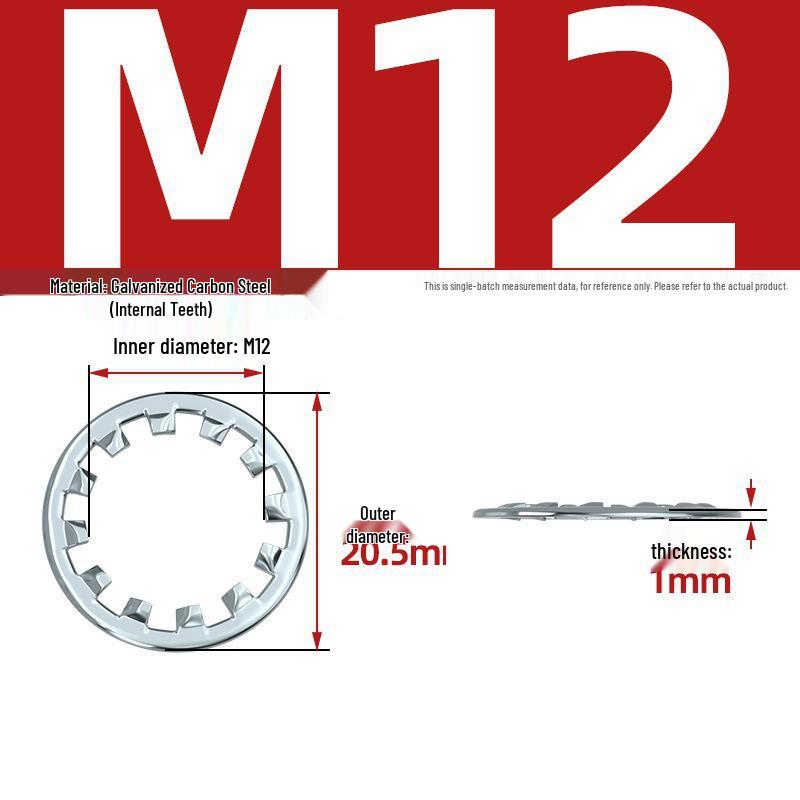 Carbon Steel Zinc-Plated Lock Washer with Inner and Outer Teeth