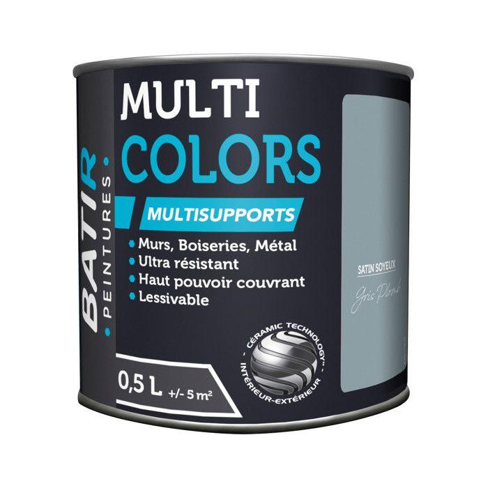 Peinture Batir Multi-supports Satin Soyeux 0,5 L Gris Plomb