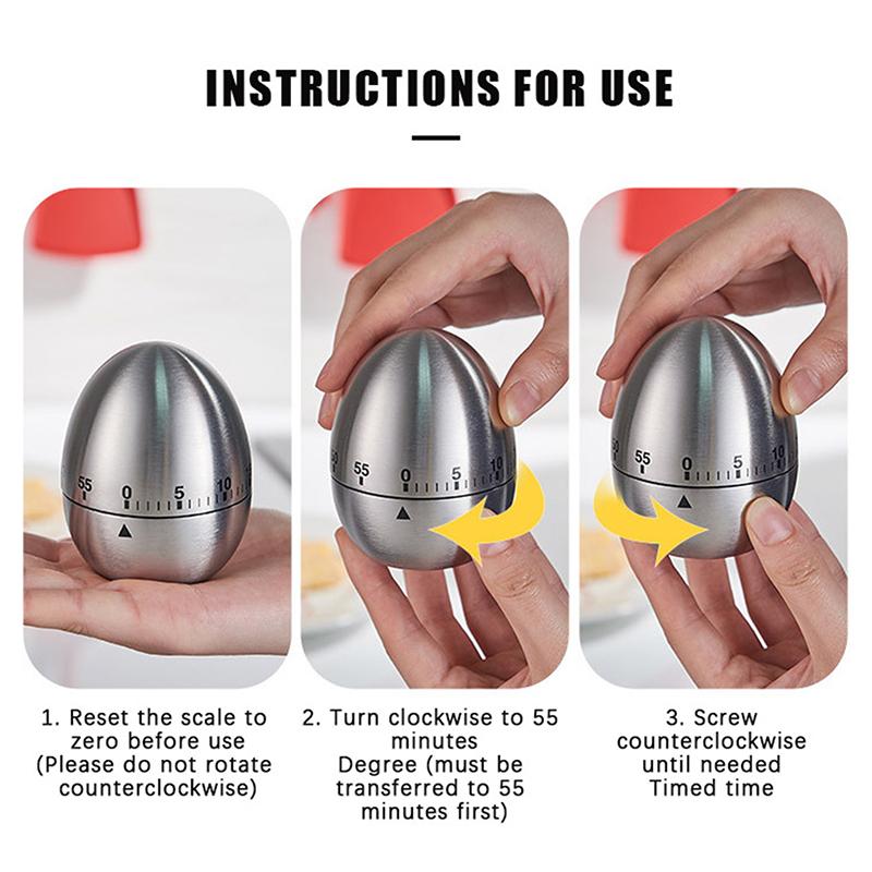 Eieruhr Eiförmiger Küchentimer Rein Mechanische Struktur Für Sichere Und Genaue Zeitmessung Ihres Kochens Und Backens