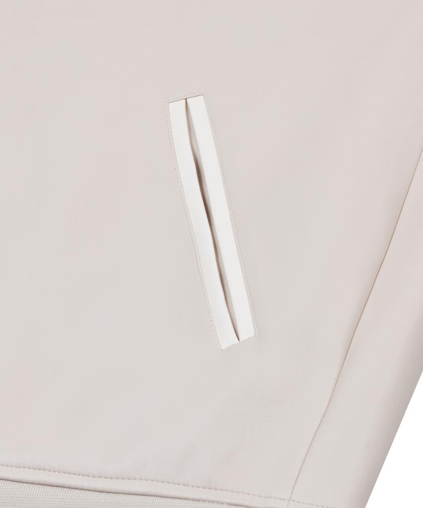 Ironyporno Whiteline 86-Iro199 Color Mix Varsity Leather Jacket Ivory