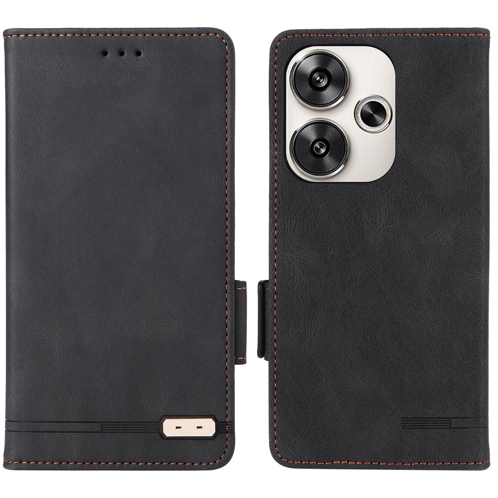 For Xiaomi Poco F6 5G/Redmi Turbo 3 5G Case Leather Phone Cover Hardware Decor Folio Book Wallet