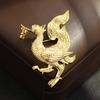Exotic niche high-end gold glossy golden chicken shape brooch animal zodiac versatile phoenix men's and women's accessories