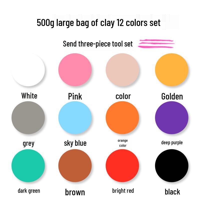 500g White Clay Play Dough for Children - DIY Craft Material for Kindergarten