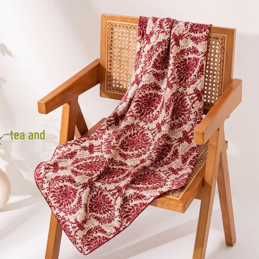 Women's Retro Square Scarf: Fashionable Wool Neck Warmer & Sun Protection Shawl