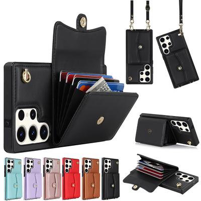 Luxuriöse Umhängetasche aus Leder für Damen mit 4 Kartenfächern und Halter für die iPhone-Serie/Samsung-Serie