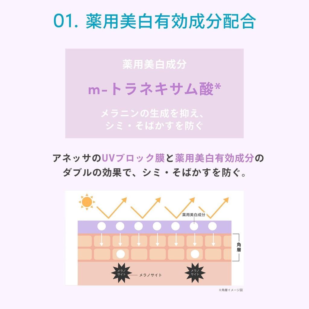 ANESSA Brightening UV Gel N 90g Sunscreen for Face and Makeup Waterproof [Quasi-drug] SPF50+ PA++++ Body, Base,