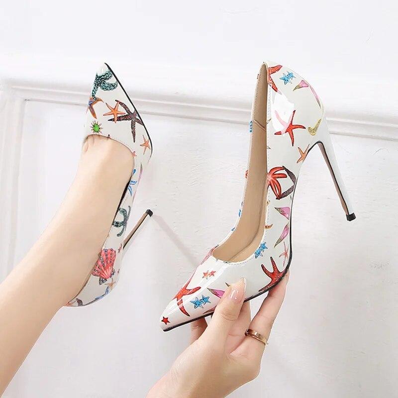 Moteriški 12 cm aukštakulniai moteriški stiletto smailianosiai aukštakulniai mada seksuali podiumo 12 cm kulnas WZ