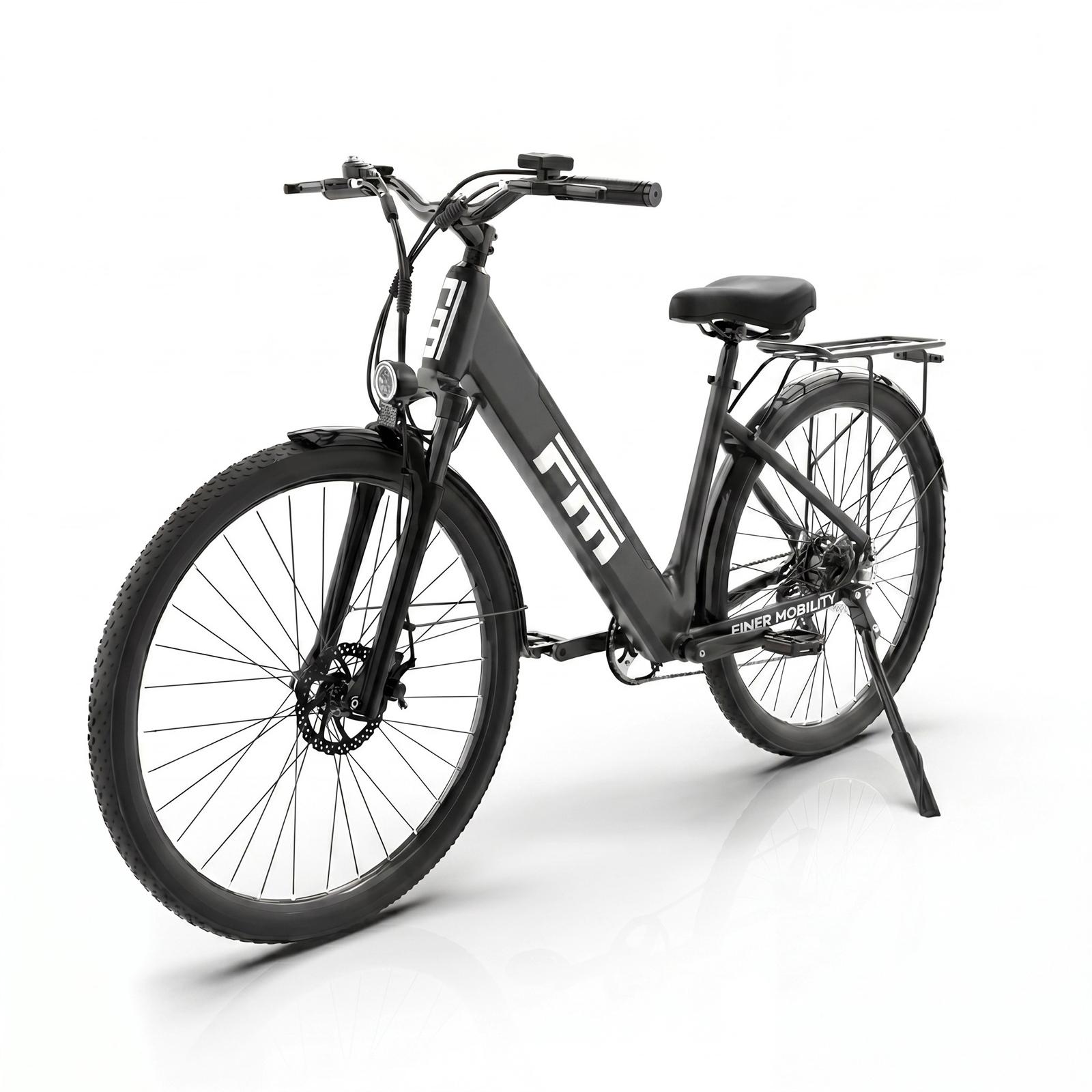 FM M2 City Commuter E-Bike, 36V 250W Motor, 36V 13Ah Abnehmbarer Akku schwarz