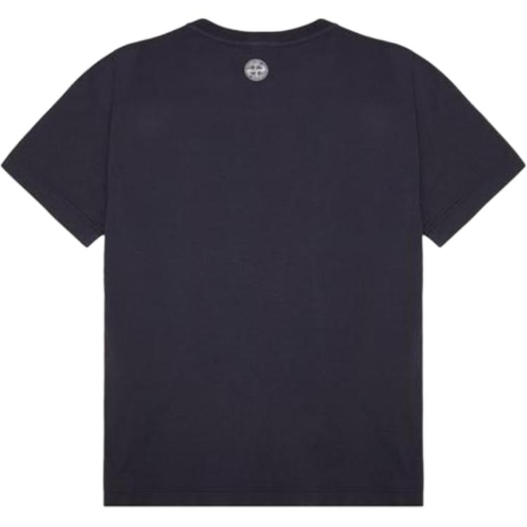 Stone Island T-Shirt With Letter Print Round Neck Short Sleeve Kids Tops Navy-Blue 791621051-V0020