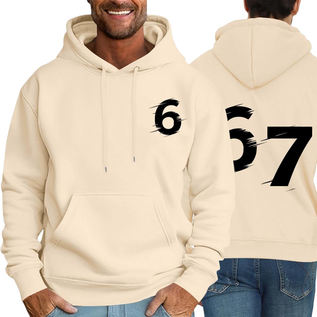 Men's Printed Hooded Long Sleeved Sweatshirt For Casual Sports Comfort