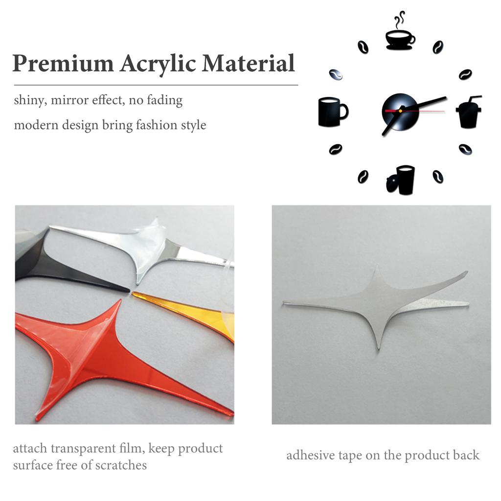 DIY Veggklokke Rammeløse Mute Wall Stickers 40 Diameter Modern Design Sticker for Living Room Home