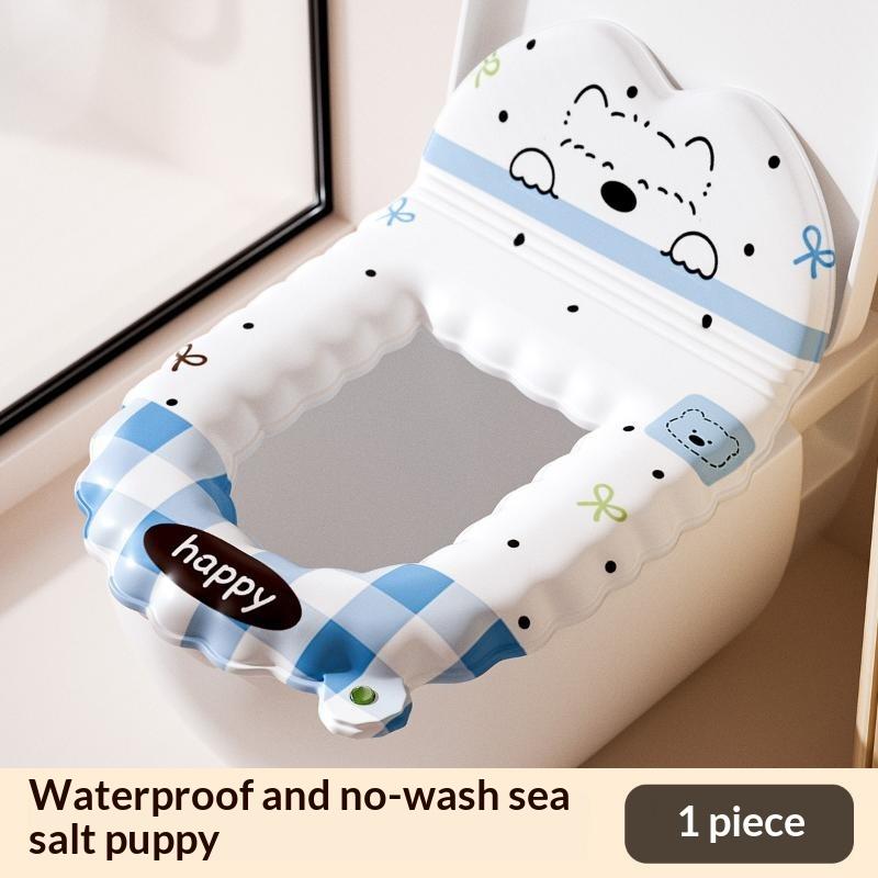 Waterdicht Toiletbril Kussen Met Leuke Cartoon Print Zacht Dik Ademend Opvulling Voor Thuisbadkamer Dagelijks Gebruik