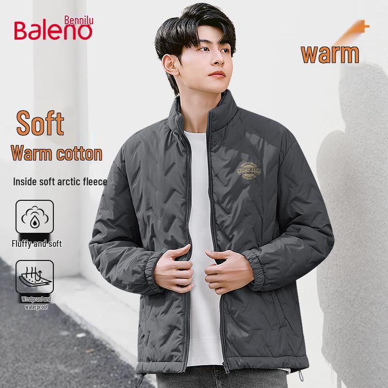Baleno Men's American Casual Stand Collar Padded Jacket