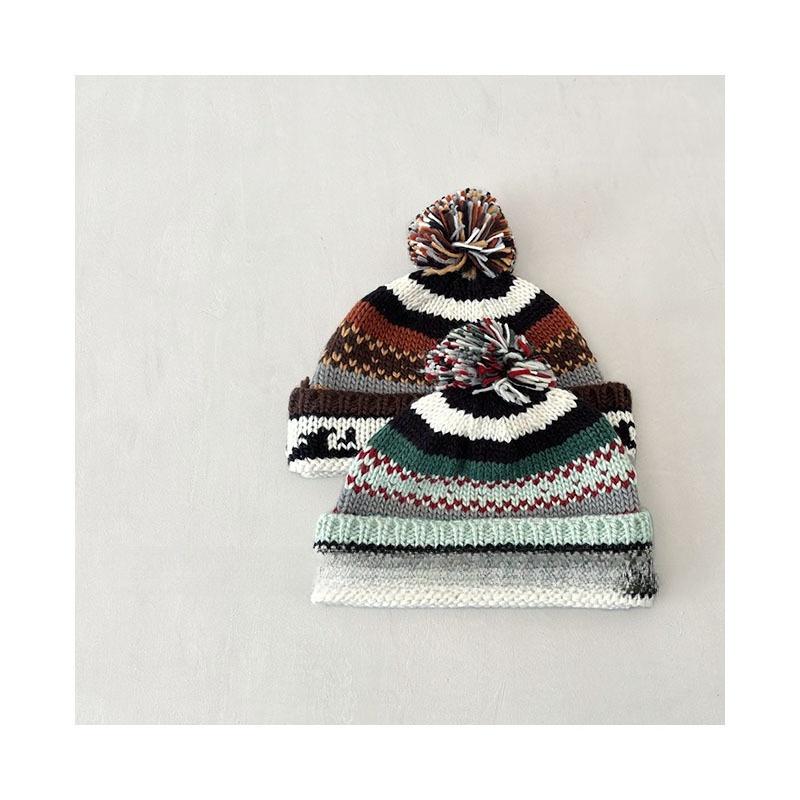 Jesień i Zima Styl Retro Etniczny Ręcznie Robiona Spersonalizowana Czapka Dzianinowa Wszechstronna Ciepła Czapka Wełniana dla Chłopców i Dziewcząt