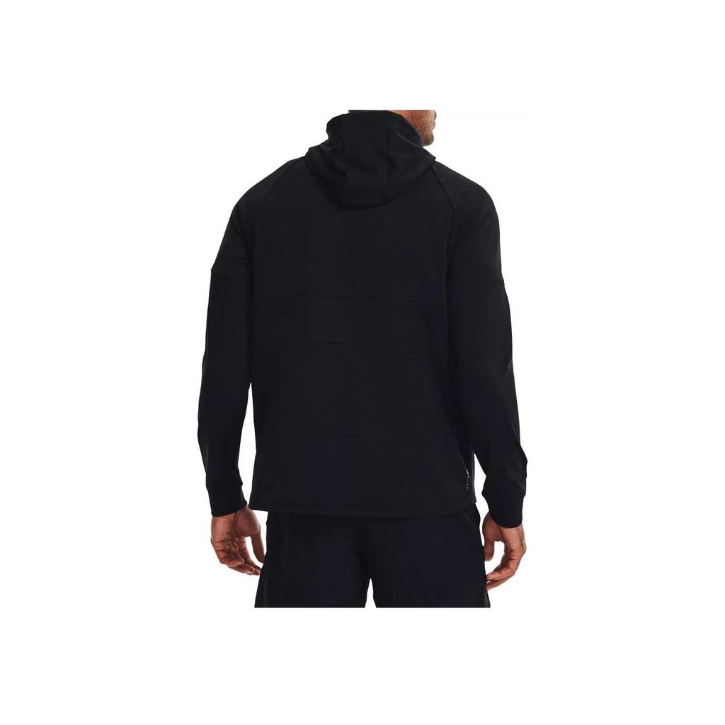 Under Armour Solid Color Logo Print Drawstring Hoodie Long Sleeve Men Tops Black 1370450-001