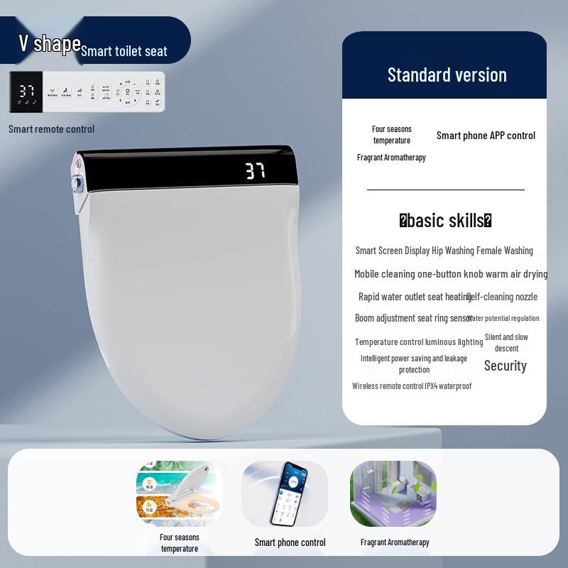 Smart Automatic UV Heated Toilet Seat Cover with Instant Heating & Temperature Control for Home Use