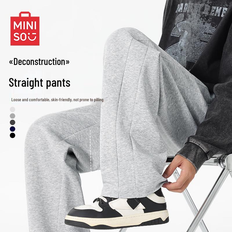 

MINISO Men s Deconstructed Straight Leg Sweatpants L