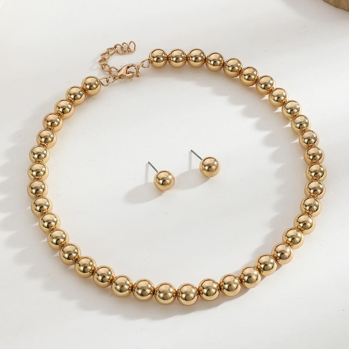 Украшения преувеличенное панк контрастного цвета бисерное ожерелье темперамент ниша геометрический шар личность ожерелье