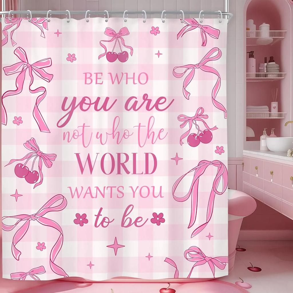 Hot Pink Leopard Print Shower Curtain Cute Cheetah Girl Abstract Modern Vintage Women Simple Minimalist Contemporary Fabric