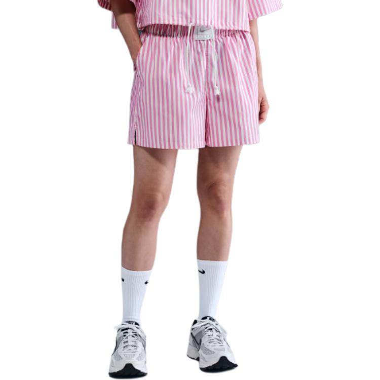 Nike Mid Rise Loose Striped Casual Shorts Women shorts IH8489-675