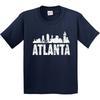 Inktastic Atlanta Skyline Grunge Młodzieżowa koszulka dla dzieci, chłopców Sylwetki panoram Miasta Urodzony w Georgii