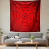 Red Spiderweb Pattern Geometric Design Patterned Tapestry for Bedroom and Living Room Home Decor Sofas