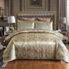 2/3 st Set av Ljus Lyx Sängkläder Hemtextil Europeisk Satin Jacquard Sängklädesset Påslakan Örngott Juego De Ropa De Cama