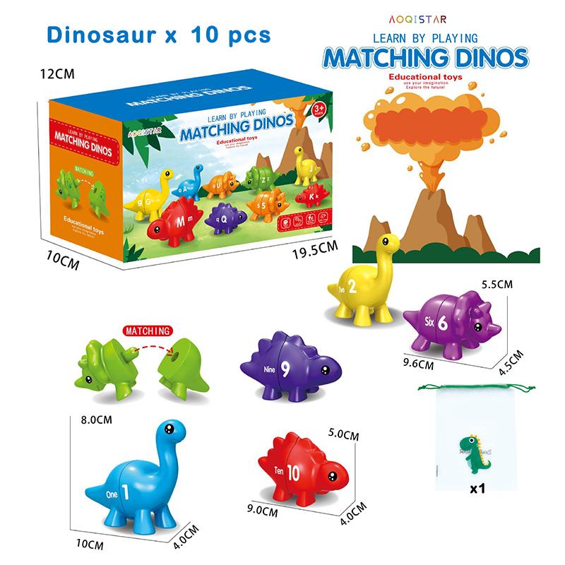 For Kids Montessori Dinosaur Sensory Educational Toy Matching Letter Number Color Shape Sorting Game Parish Early Learning Toys Gift