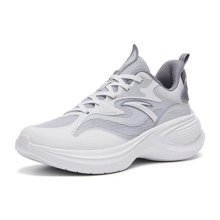 New Anta Leaf 3.0 Shock Absorbers Slip Resistant Abrasion Resistant Low Top Running Shoes Women's Gray White 922315520-3