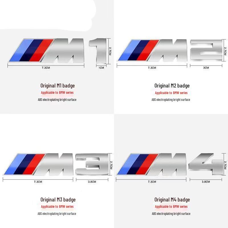 BMW M Series Rear Fender Logo Sticker for M1-M6, 3 & 5 Series, X6M