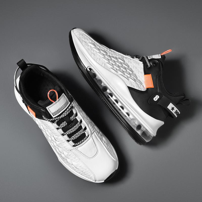 

Мужская спортивная обувь Дышащая повседневная обувь Мужская спортивная обувь для бега большого размера для фитнеса 45 чёрный/белый