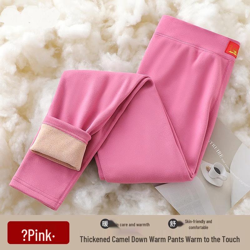 Men's and Women's Camel Hair Thermal Pants with Velvet Lining